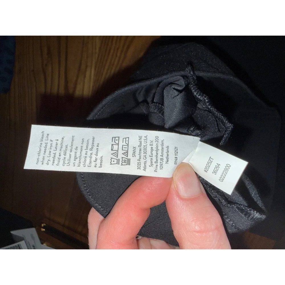 Spanx The Perfect Pant Slim Straight Flare Black Ponte Knit Trousers 20252T S - Picture 7 of 10